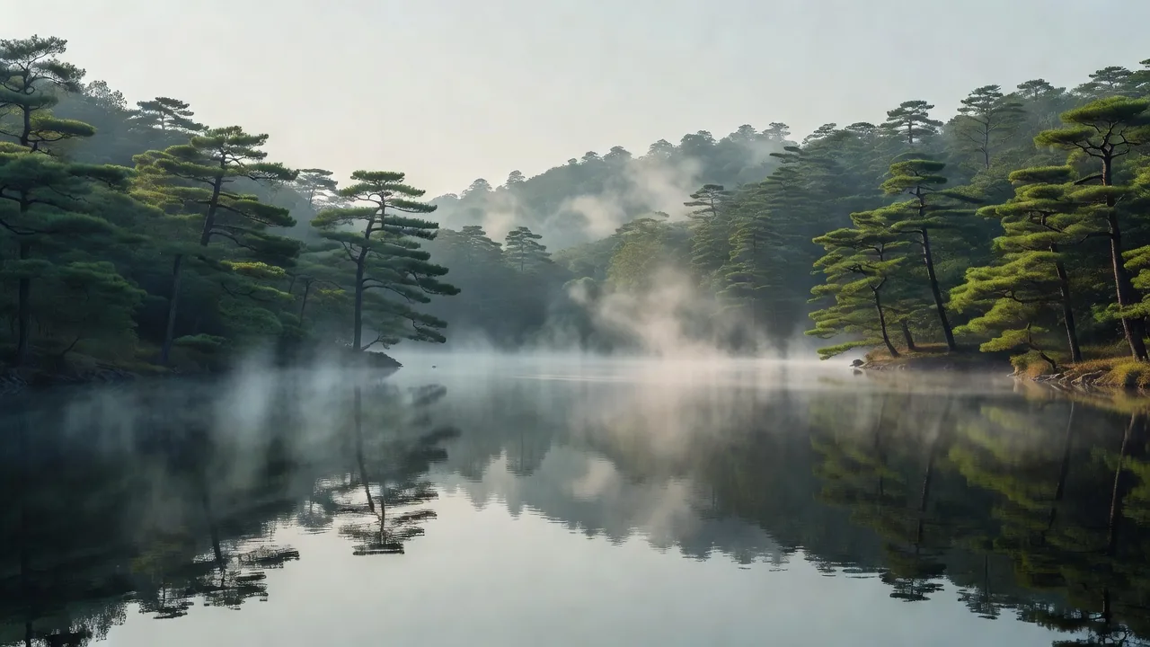山の湖の霧 — Mountain Lake Mist